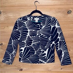 Navy and White Patterned Jacket